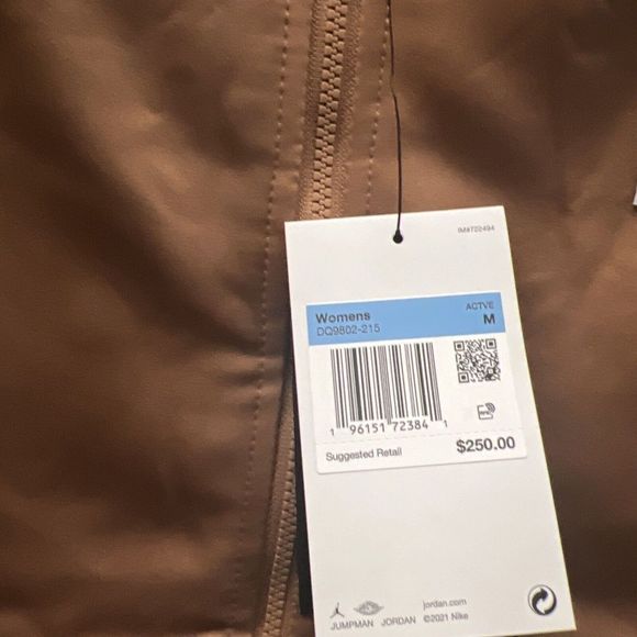 NIKE DQ9802-215 Women Sz M Air Jordan Flight Renegade Mineral Clay Bomber Jacket - Picture 8 of 11